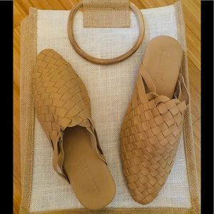Liberte Tan Leather Mules